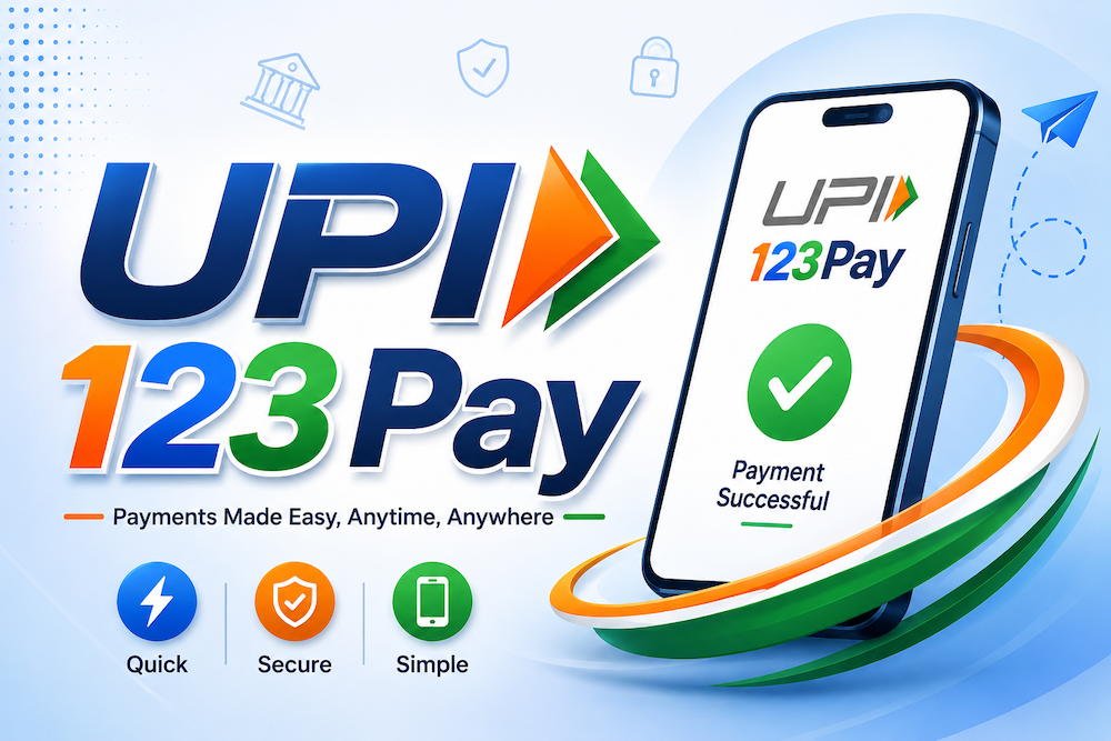 UPI 123Pay IVR payment process on a feature phone — call, choose, pay